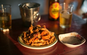 deep fried isaw via balay bistro in urdaneta $100p